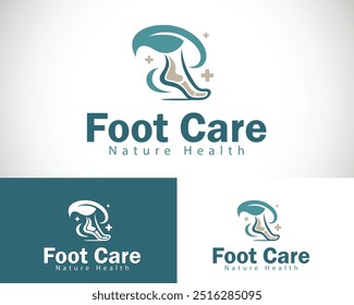 foot care logo design concept health medical hospital clinic therapy herbal nature