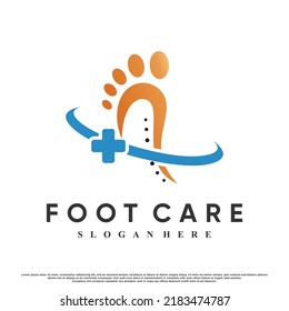 Foot care logo design with creative concept Premium Vector