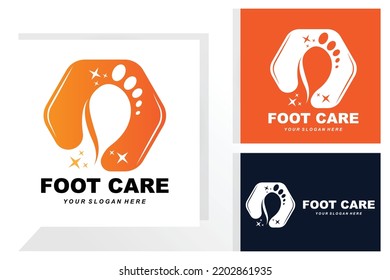 Foot Care Logo Design Health Illustration Woman Pedicure Salon Vector