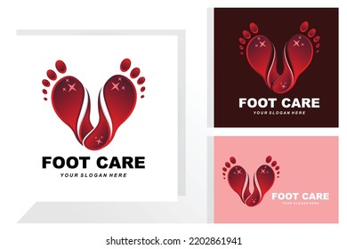 Foot Care Logo Design Health Illustration Woman Pedicure Salon Vector