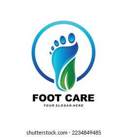 Foot Care Logo Design Health Illustration Woman Pedicure Salon Vector
