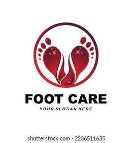 Foot Care Logo Design Health Illustration Woman Pedicure Salon Vector
