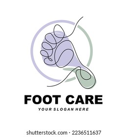 Foot Care Logo Design Health Illustration Woman Pedicure Salon Vector