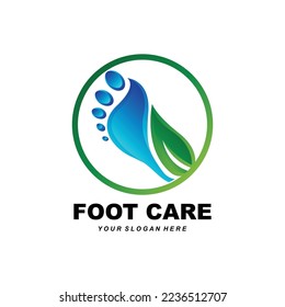 Foot Care Logo Design Health Illustration Woman Pedicure Salon Vector