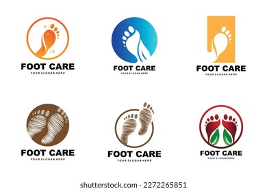 Foot Care Logo Design Health Illustration Woman Pedicure Salon Vector