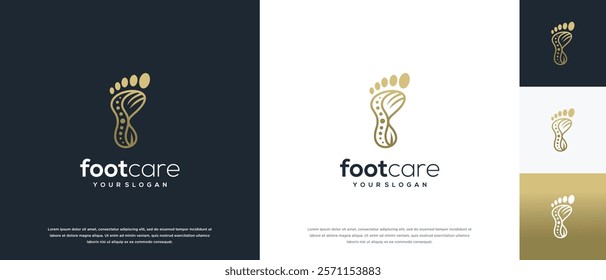 Foot care logo design. Podiatry foot care logo template. Foot logo symbol icon