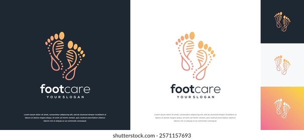 Foot care logo design. Podiatry foot care logo template. Foot logo symbol icon