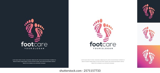 Foot care logo design. Podiatry foot care logo template. Foot logo symbol icon