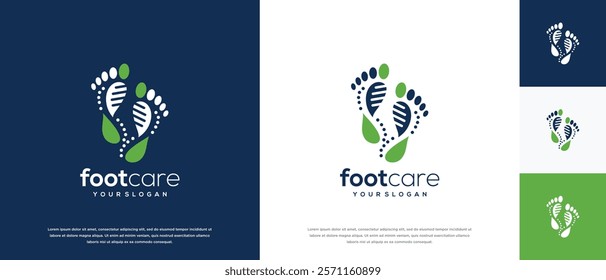 Foot care logo design. Podiatry foot care logo template. Foot logo symbol icon