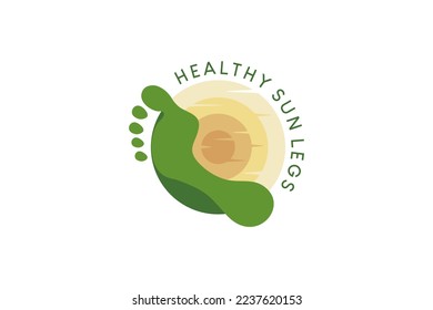 Foot care logo design in sun concept