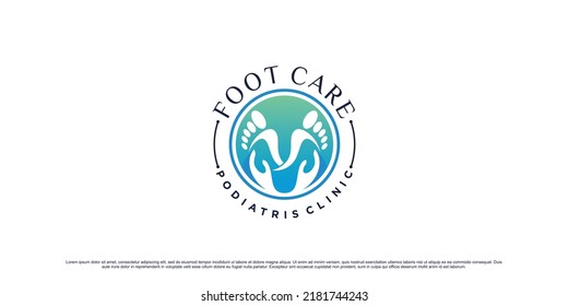 Foot care logo design template with creative element concept Premium Vector