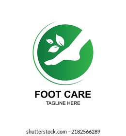 Foot Care Logo Design Template. Woman Foot With Leaf. Woman Leg Logo.