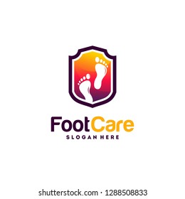 Foot Care logo designs vector, Foot Shield logo template