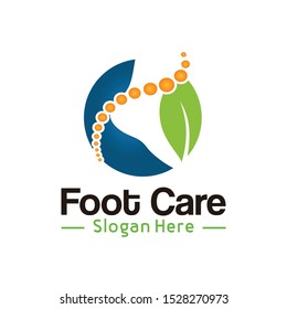 Foot Care Logo and Nature Foot Logo Template vector illustration