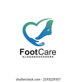 Vector de diseño de plantillas de logotipo de Foot Care. Concepto de diseño para el cuidado de los pies, el servicio de salud y los negocios