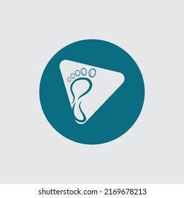 Logo de Foot Care, Vector de huellas con símbolo de salud y clínica. plantilla de logotipo de salud y atención