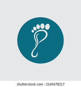 Foot care logo, Vector of footprints with symbol of health and clinic. health and care logo template