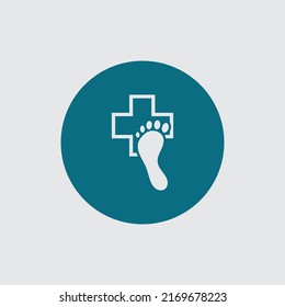 Foot care logo, Vector of footprints with symbol of health and clinic. health and care logo template