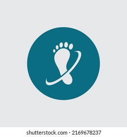 Foot care logo, Vector of footprints with symbol of health and clinic. health and care logo template