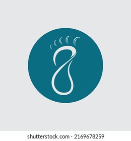 Foot care logo, Vector of footprints with symbol of health and clinic. health and care logo template
