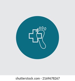 Foot care logo, Vector of footprints with symbol of health and clinic. health and care logo template
