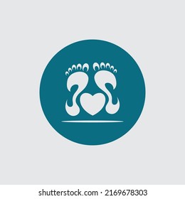 Foot care logo, Vector of footprints with symbol of health and clinic. health and care logo template