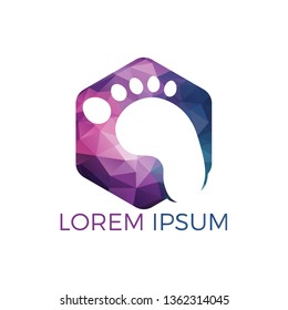Foot care vector logo design. Foot health icon logo design template. Health care symbol.
