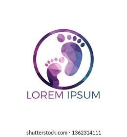 Foot care vector logo design. Foot health icon logo design template. Health care symbol.