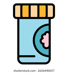 Foot cat pack icon. Outline foot cat pack vector icon color flat isolated