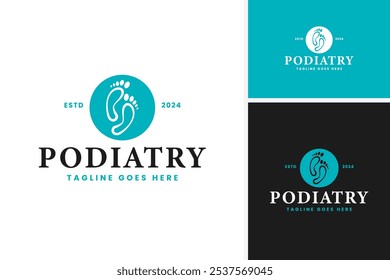 Modelo de vetor de design de logotipo da clínica de pé