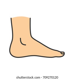 Foot color icon. Isolated vector illustration