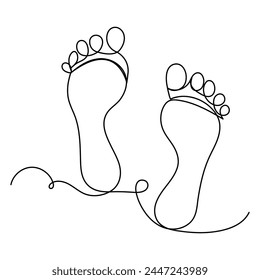 
Foot  continuous one line drawing of outline vector illustration

