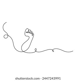
Foot  continuous one line drawing of outline vector illustration

