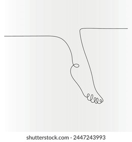 
Foot  continuous one line drawing of outline vector illustration

