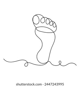 
Foot  continuous one line drawing of outline vector illustration

