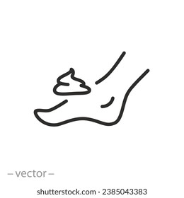 foot cream icon, care leg skin concept, thin line symbol - vector illustration