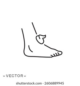 foot cream icon, care leg skin, thin line symbol concept isolated on white background, editable stroke eps 10 vector illustration