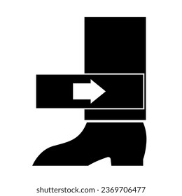 Foot Crush Force From Above Black Icon,Vector Illustration, Isolate On White Background Label. EPS10