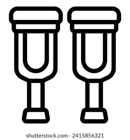 Foot crutches icon outline vector. Ankle wear orthopedic. Arch anatomy
