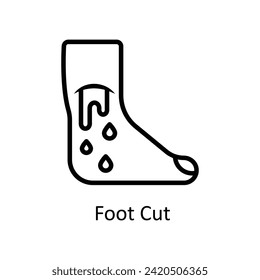 Foot Cut vector outline icon style illustration. EPS 10 File