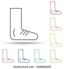 Foot, disease, medical in multi color style icon. Simple thin line, outline vector of charity icons for ui and ux, website or mobile application
