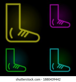foot, disease, medical neon color set icon. Simple thin line, outline vector of disease icons for ui and ux, website or mobile application