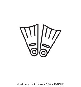 foot diving fins summer icon line illustration design