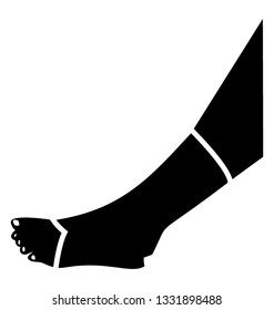 Foot dressing glyph icon vector 