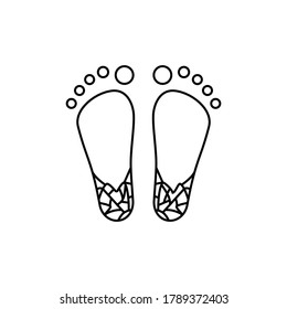 foot with dry skin linear icon. Dermatology and cosmetology problem foot fatigue, consequences of using the wrong shoes concept. flat symbol for medical sites, apps. simple sign isolated on white