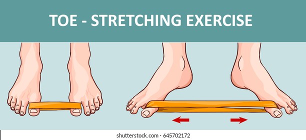  foot with elastic band performing stretching exercise