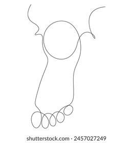 Foot elegance female leg in Continuous one line drawing illustration art vector design