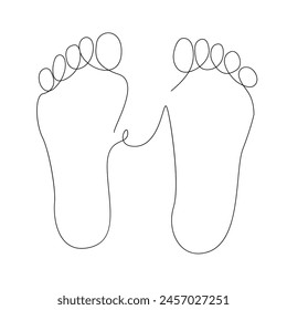 Foot elegance female leg in Continuous one line drawing illustration art vector design