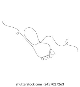 Foot elegance female leg in Continuous one line drawing illustration art vector design