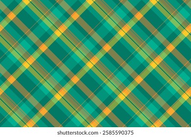 Foot fabric background texture, surface textile vector plaid. Scenery seamless check pattern tartan in teal and green colors.